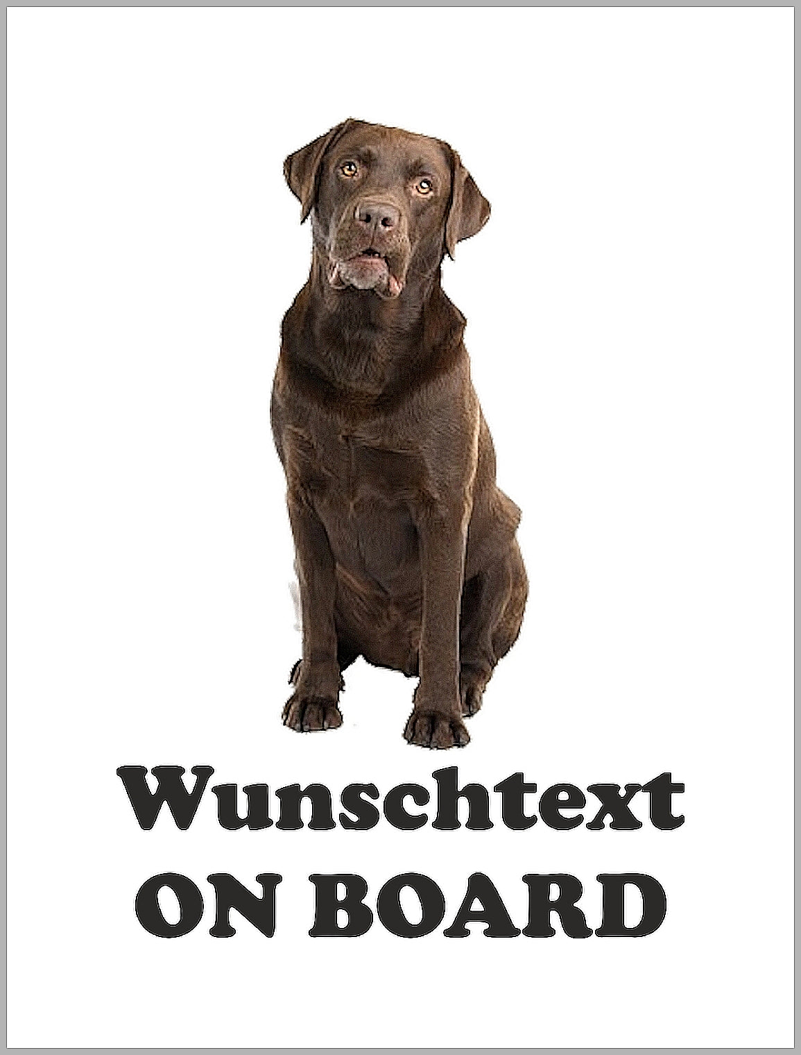 Autoaufkleber - Wunschtext - ON BOARD - Labrador Braun