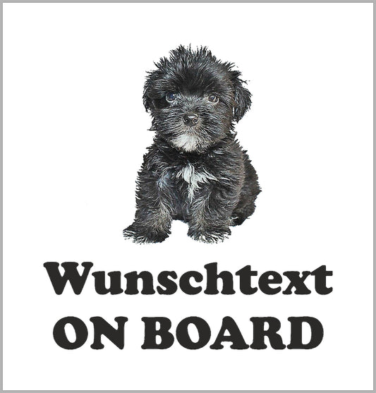 Autoaufkleber - Wunschtext - ON BOARD - Havaneser