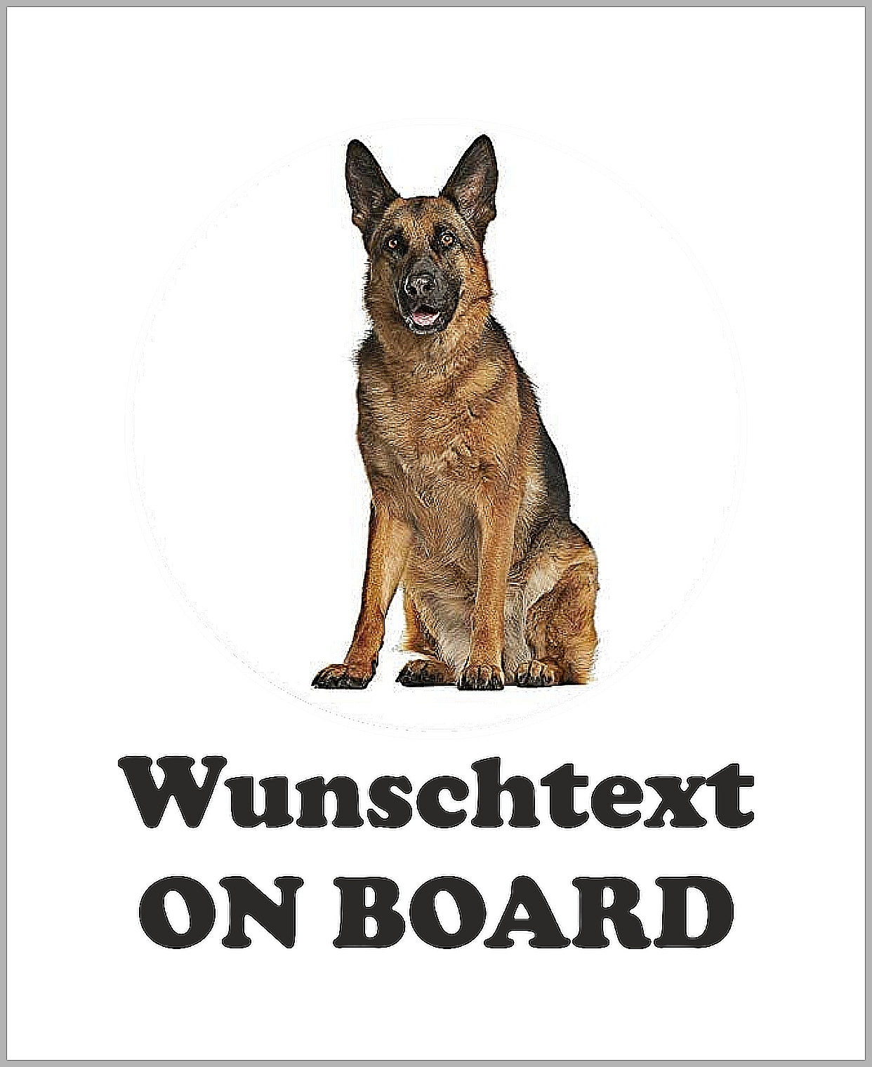 Autoaufkleber - Wunschtext - ON BOARD - Schäferhund