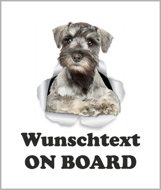 Autoaufkleber - Wunschtext - ON BOARD - Riesen-Schnauzer