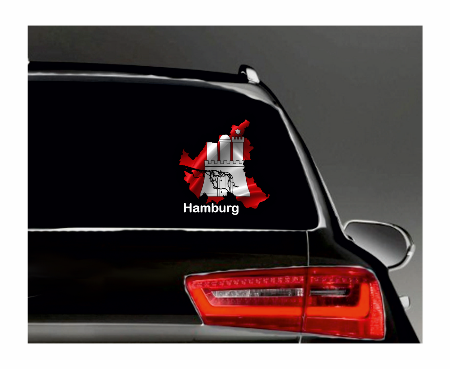 Hamburg Aufkleber - Umriss mit Wappen