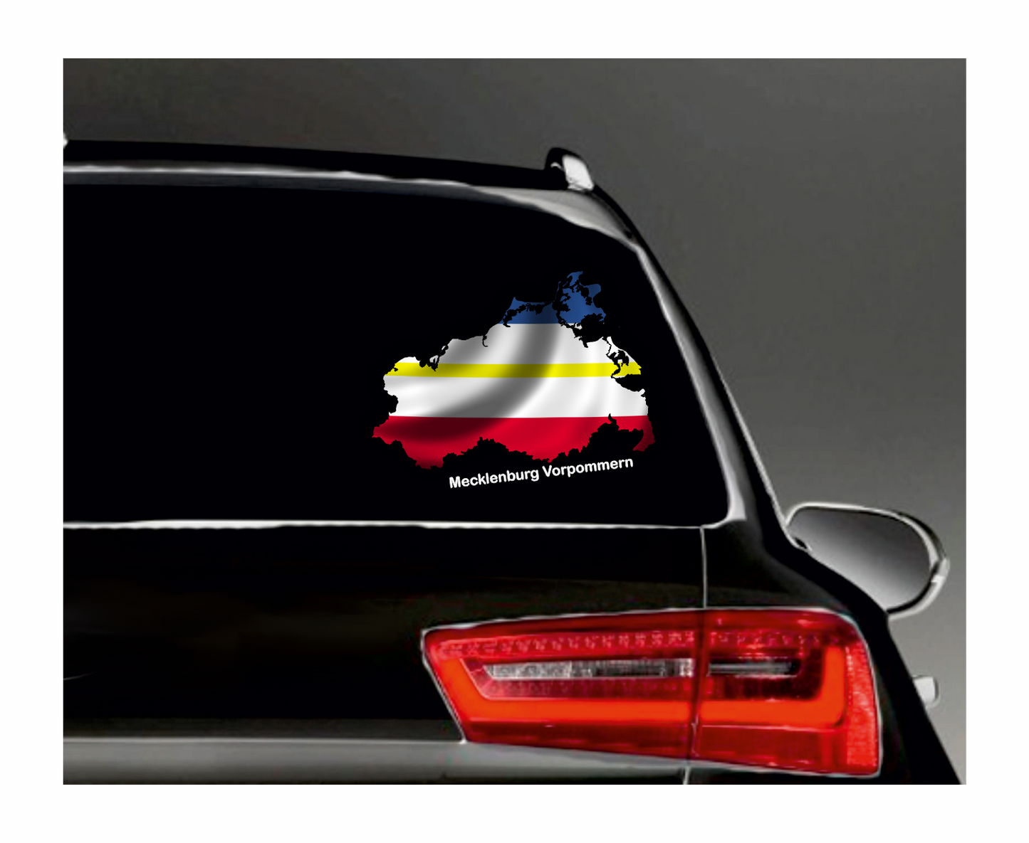 Mecklenburg-Vorpommern Aufkleber - Umriss mit Wappen