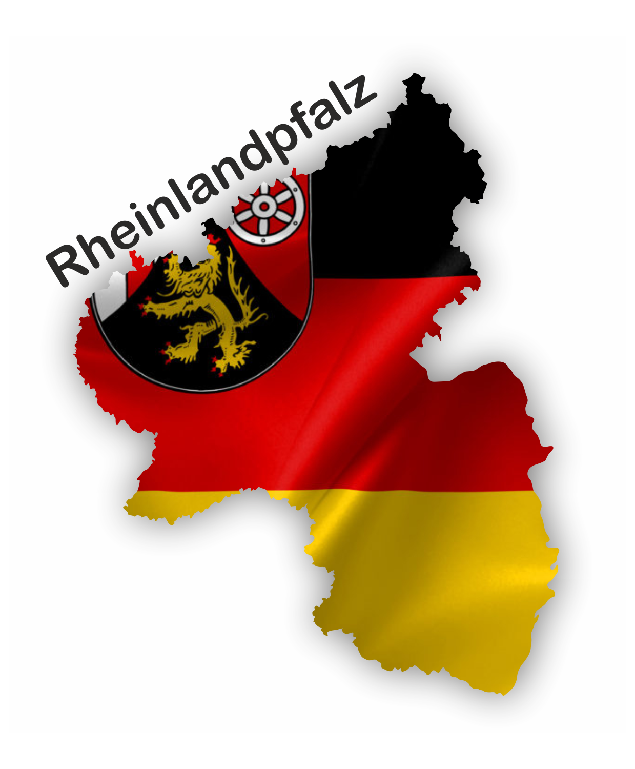 Rheinland-Pfalz Aufkleber - Umriss mit Wappen