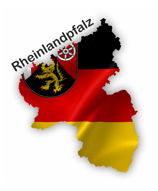 Rheinland-Pfalz Aufkleber - Umriss mit Wappen