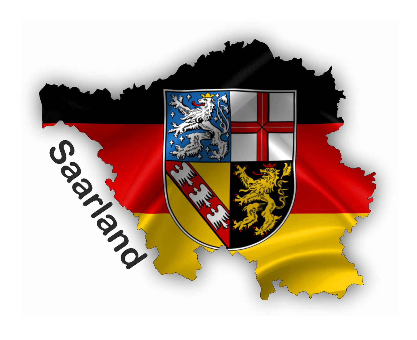 Saarland Aufkleber - Umriss mit Wappen