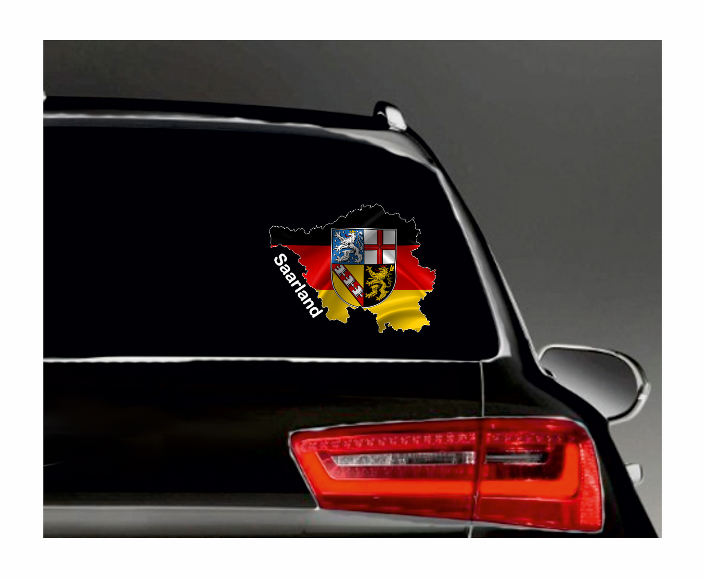 Saarland Aufkleber - Umriss mit Wappen