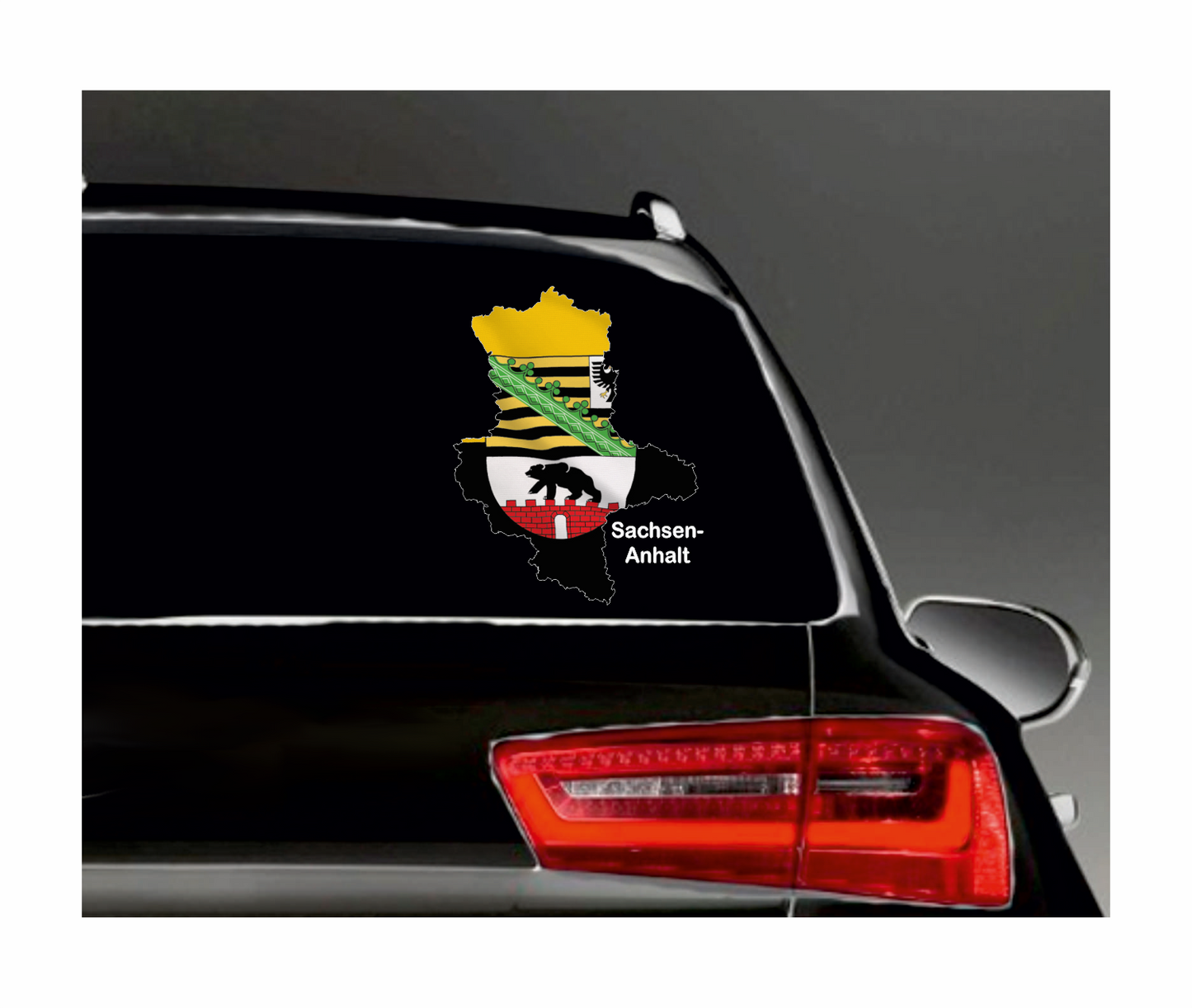 Sachsen-Anhalt Aufkleber - Umriss mit Wappen