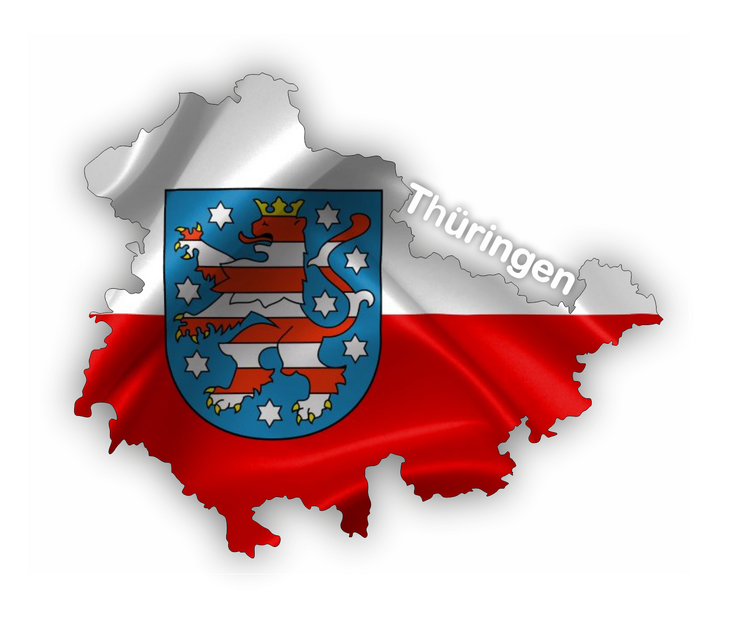 Thüringen Aufkleber - Umriss mit Wappen