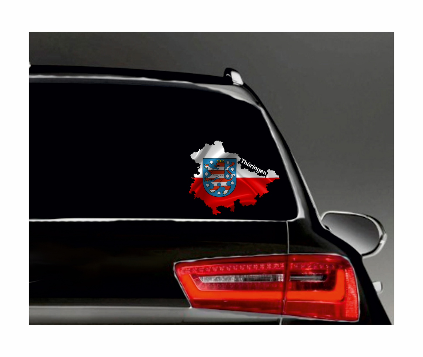 Thüringen Aufkleber - Umriss mit Wappen