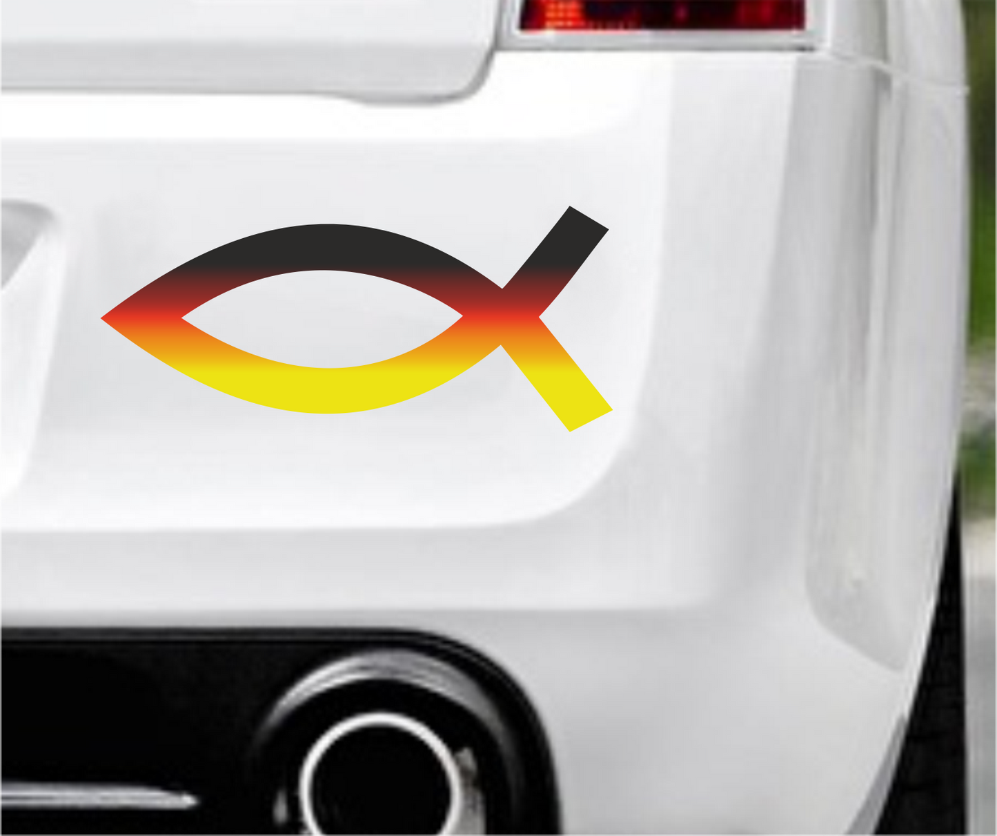 Autoaufkleber Religion - Glaube - Sign - Fisch - schwarz-rot-gold Deutschland