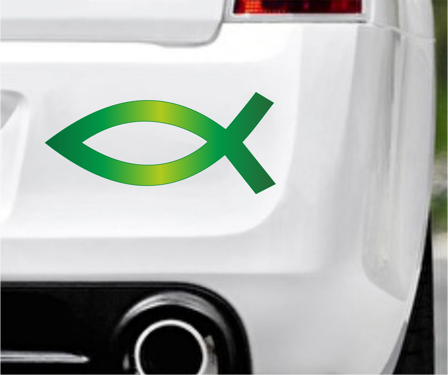 Autoaufkleber Religion - Glaube - Sign - Fisch - Grün