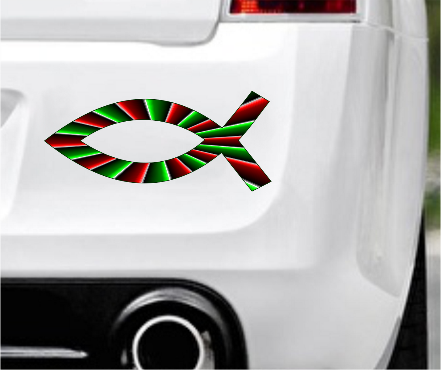 Autoaufkleber Religion - Glaube - Sign - Fisch - Rot - Grün