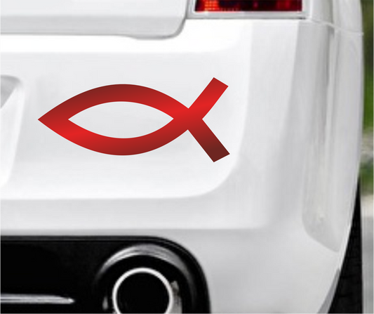 Autoaufkleber Religion - Glaube - Sign - Fisch - Rot