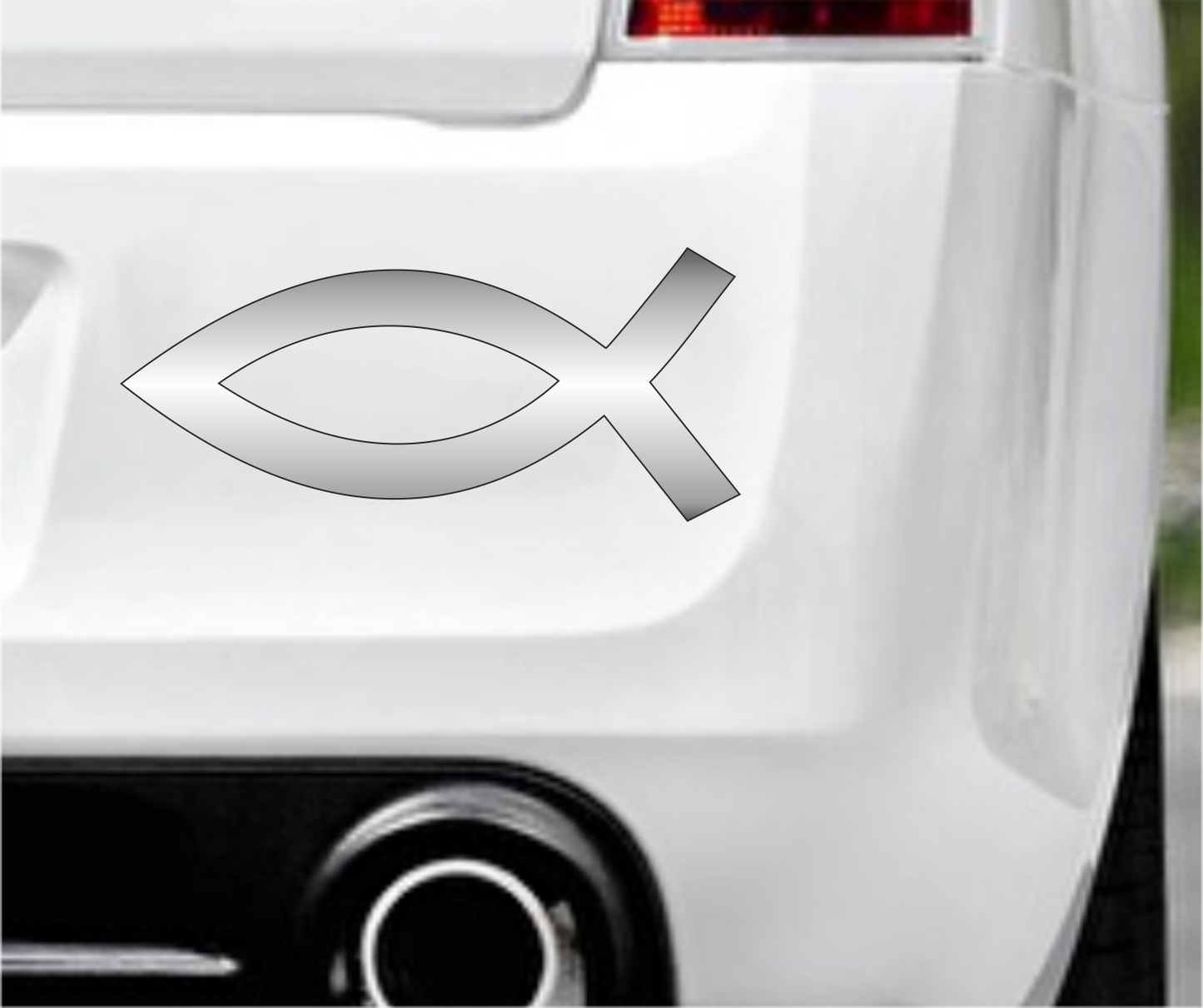 Autoaufkleber Religion - Glaube - Sign - Fisch - Silber - schlicht