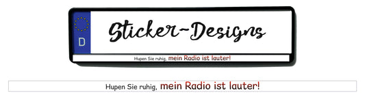 Autoaufkleber Kennzeichenstreifen - 1,5 x 50 cm - Hobby - Tuning - mein Radio ist lauter!