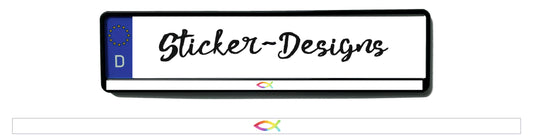 Autoaufkleber Kennzeichenstreifen - 1,5 x 50 cm - Hobby - Tuning - Religion - Glaube - christlicher Fisch - Ichthys - weiß