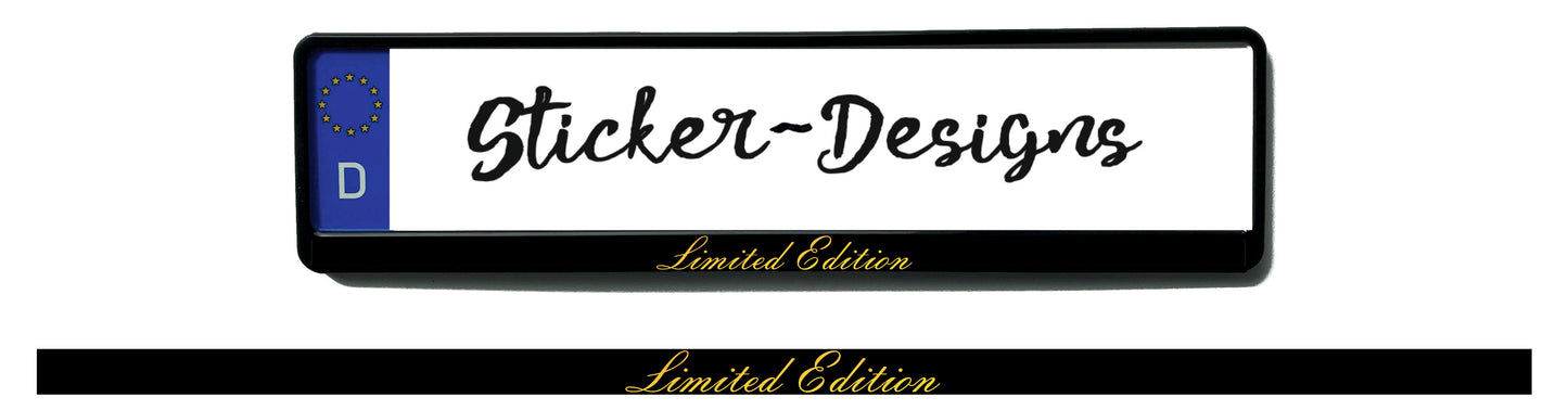 Autoaufkleber Kennzeichenstreifen - 1,5 x 50 cm - Hobby - Tuning - schwarz - gold - Limited Edition