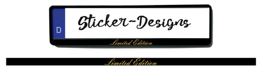 Autoaufkleber Kennzeichenstreifen - 1,5 x 50 cm - Hobby - Tuning - schwarz - gold - Limited Edition
