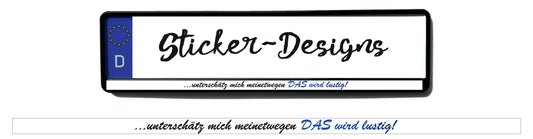 Autoaufkleber Kennzeichenstreifen - 1,5 x 50 cm - Hobby - Tuning - unterschätz mich - das wird lustig - weiß