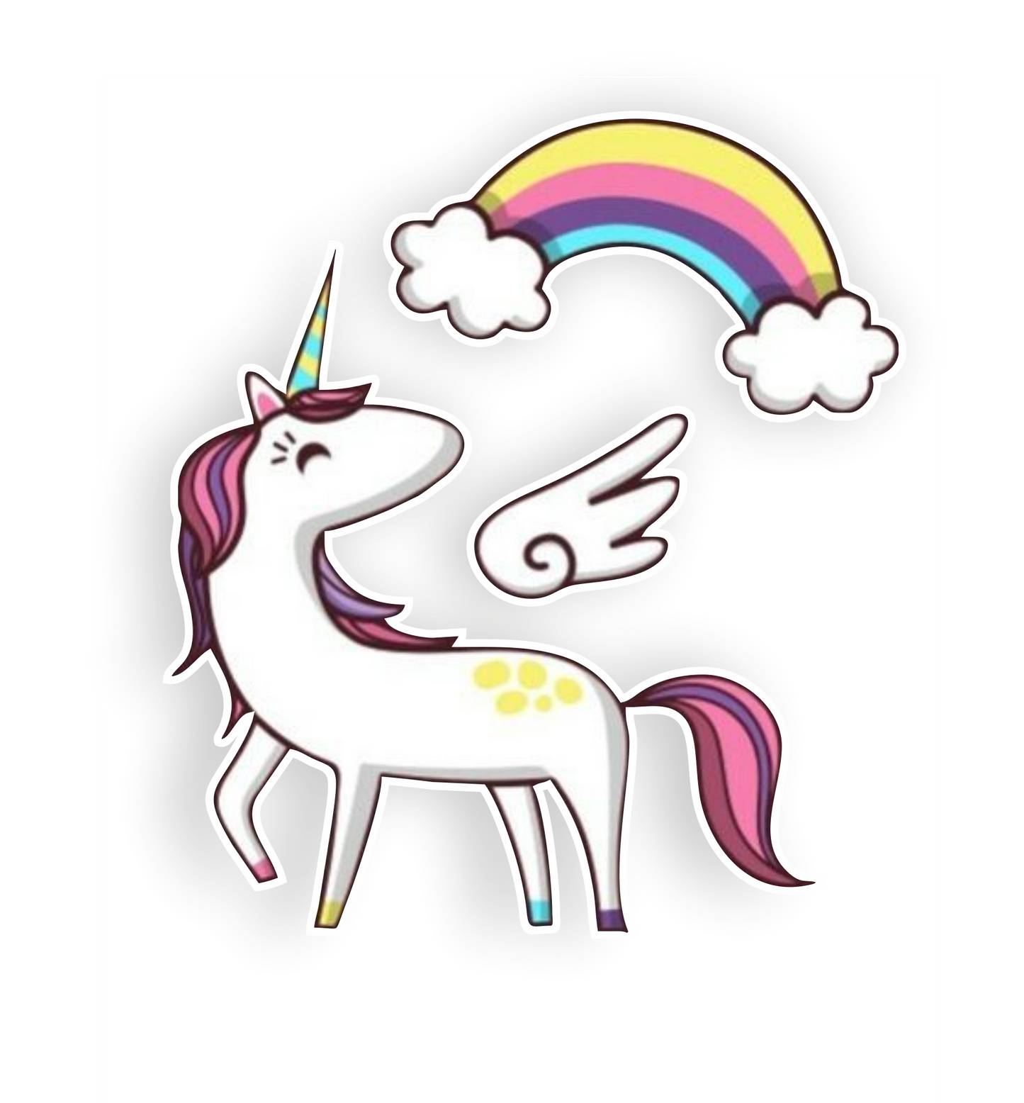 Autoaufkleber - Einhorn - 3er Set - Regenbogen - Flügel - Märchen - Kinder - bunt - Phantasie - Fantasy