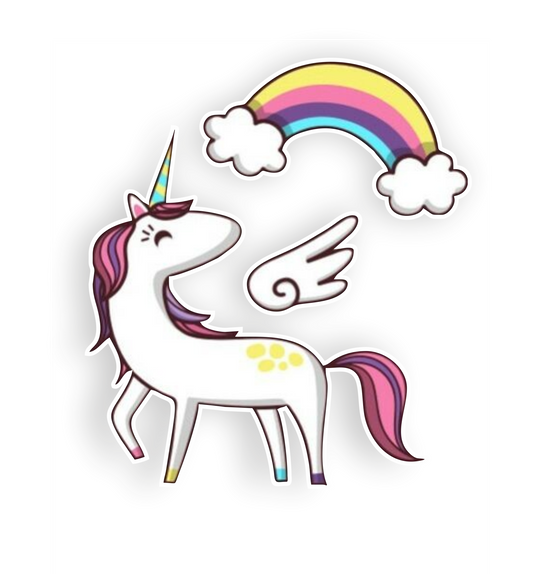 Autoaufkleber - Einhorn - 3er Set - Regenbogen - Flügel - Märchen - Kinder - bunt - Phantasie - Fantasy