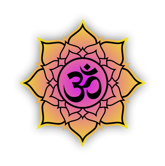 Autoaufkleber -  Mandala - Gelb - Pink - Om - Yoga - Spirtuell - Ruhe- Frieden - Reisen