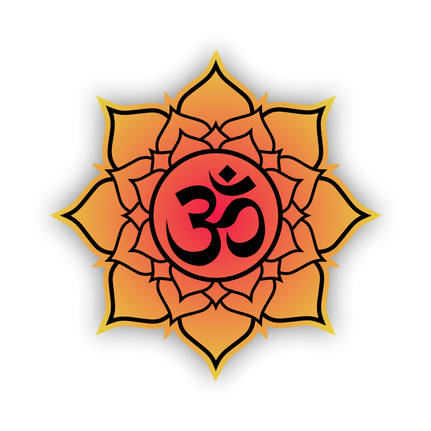 Autoaufkleber -  Mandala - Gelb - Rot - Om - Yoga - Spirtuell - Ruhe- Frieden - Reisen