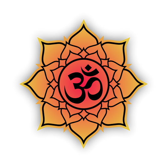 Autoaufkleber -  Mandala - Gelb - Rot - Om - Yoga - Spirtuell - Ruhe- Frieden - Reisen