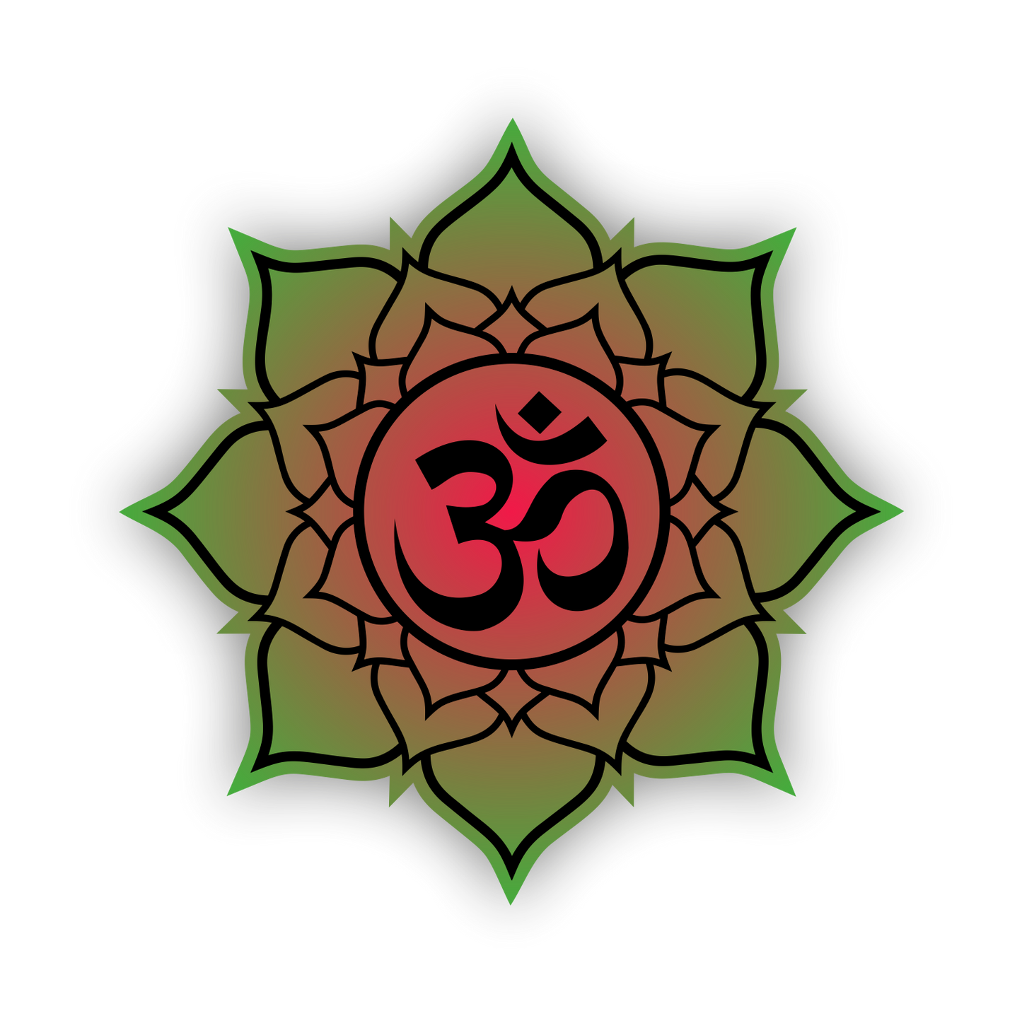 Autoaufkleber -  Mandala - Grün - Rot - Om - Yoga - Spirtuell - Ruhe- Frieden - Reisen