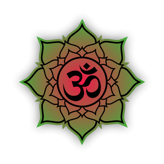 Autoaufkleber -  Mandala - Grün - Rot - Om - Yoga - Spirtuell - Ruhe- Frieden - Reisen