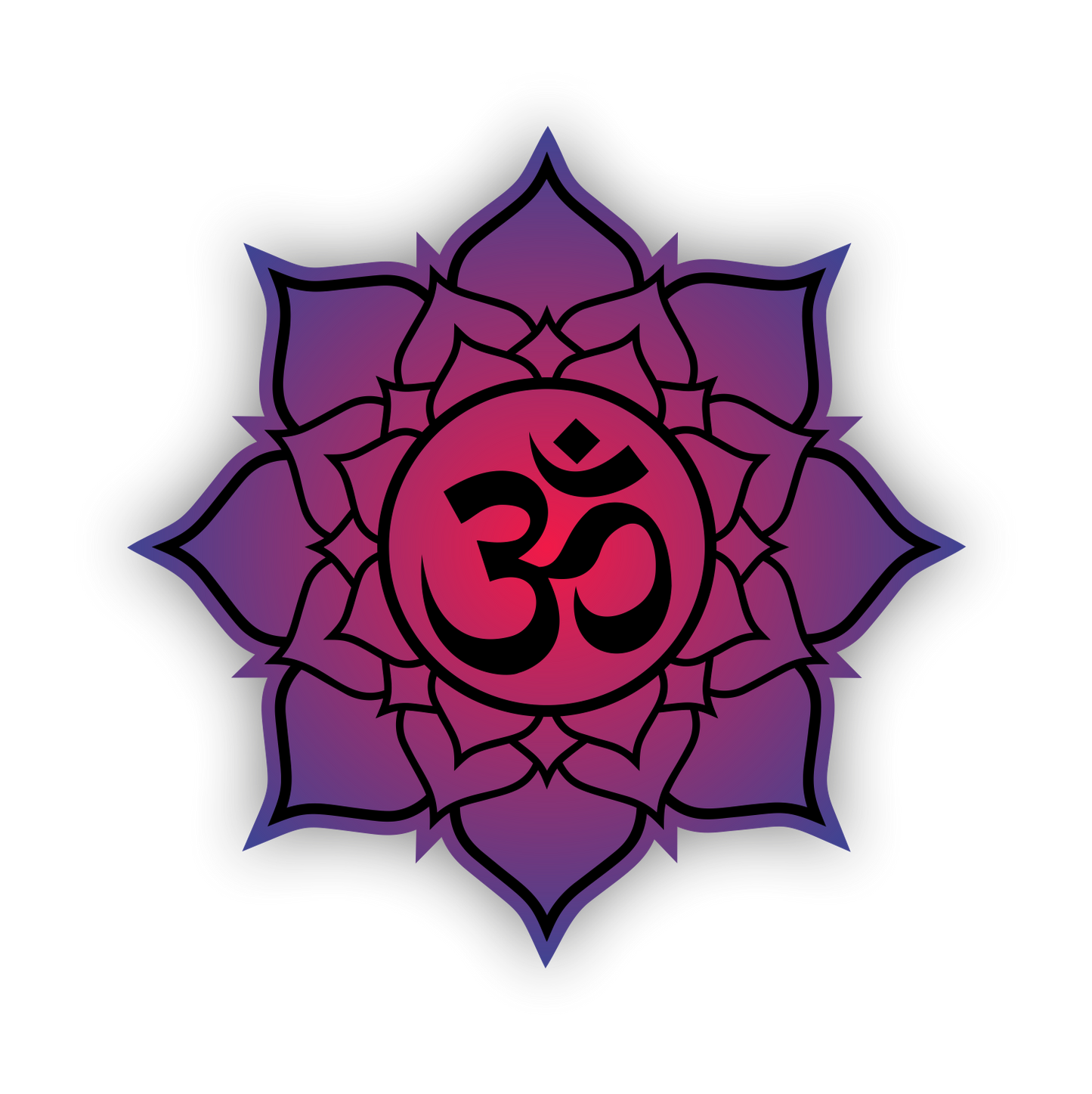 Autoaufkleber -  Mandala - Lila - Rot - Om - Yoga - Spirtuell - Ruhe- Frieden - Reisen