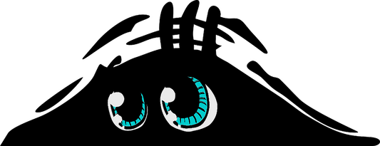 Autoaufkleber - Funny - peeking monster - blaue Augen