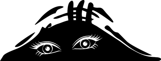 Autoaufkleber - Funny - peeking monster -Augenaufschlag - weis - Wimpern