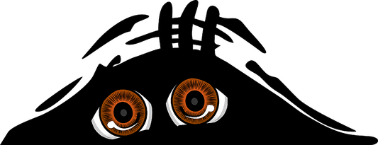 Autoaufkleber - Funny - peeking monster - braune Augen