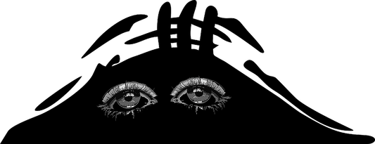 Autoaufkleber - Funny - peeking monster - traurige, schwarze Augen