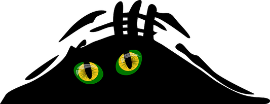Autoaufkleber - Funny - peeking monster - grün - gelbe Katzenaugen