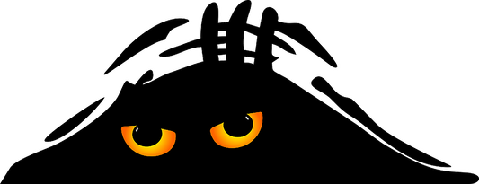Autoaufkleber - Funny - peeking monster - orangene, unheimliche Augen