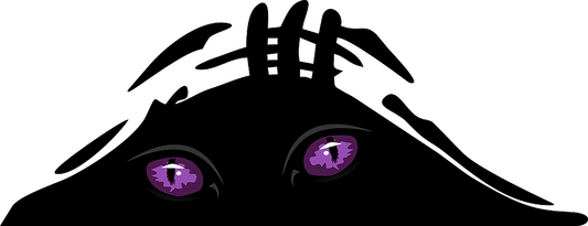Autoaufkleber - Funny - peeking monster - lila Katzenaugen