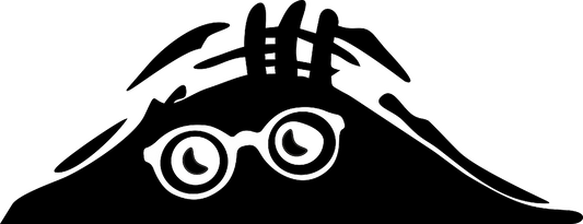 Autoaufkleber - Funny - peeking monster -Brille - weis