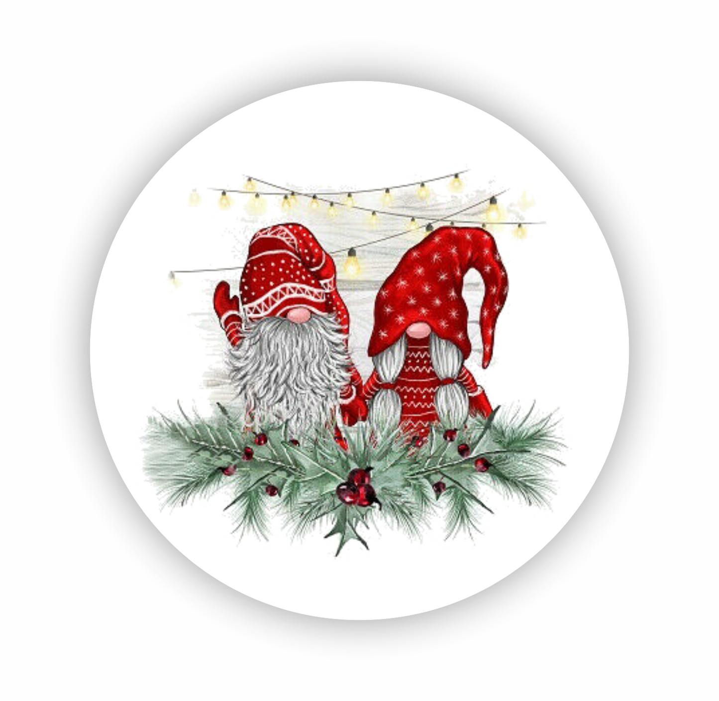 Autoaufkleber Deko - Briefsiegel - Weihnachten - zwei Wichtel - Strickpulli - rot