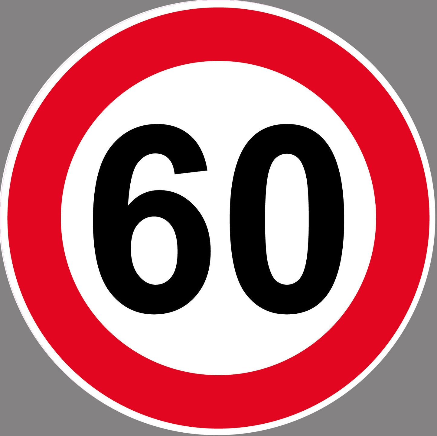 Autoaufkleber -60kmH Höchstgeschwindigkeit- Rot-  Warnung - Hinweise - Regeln - Schilder