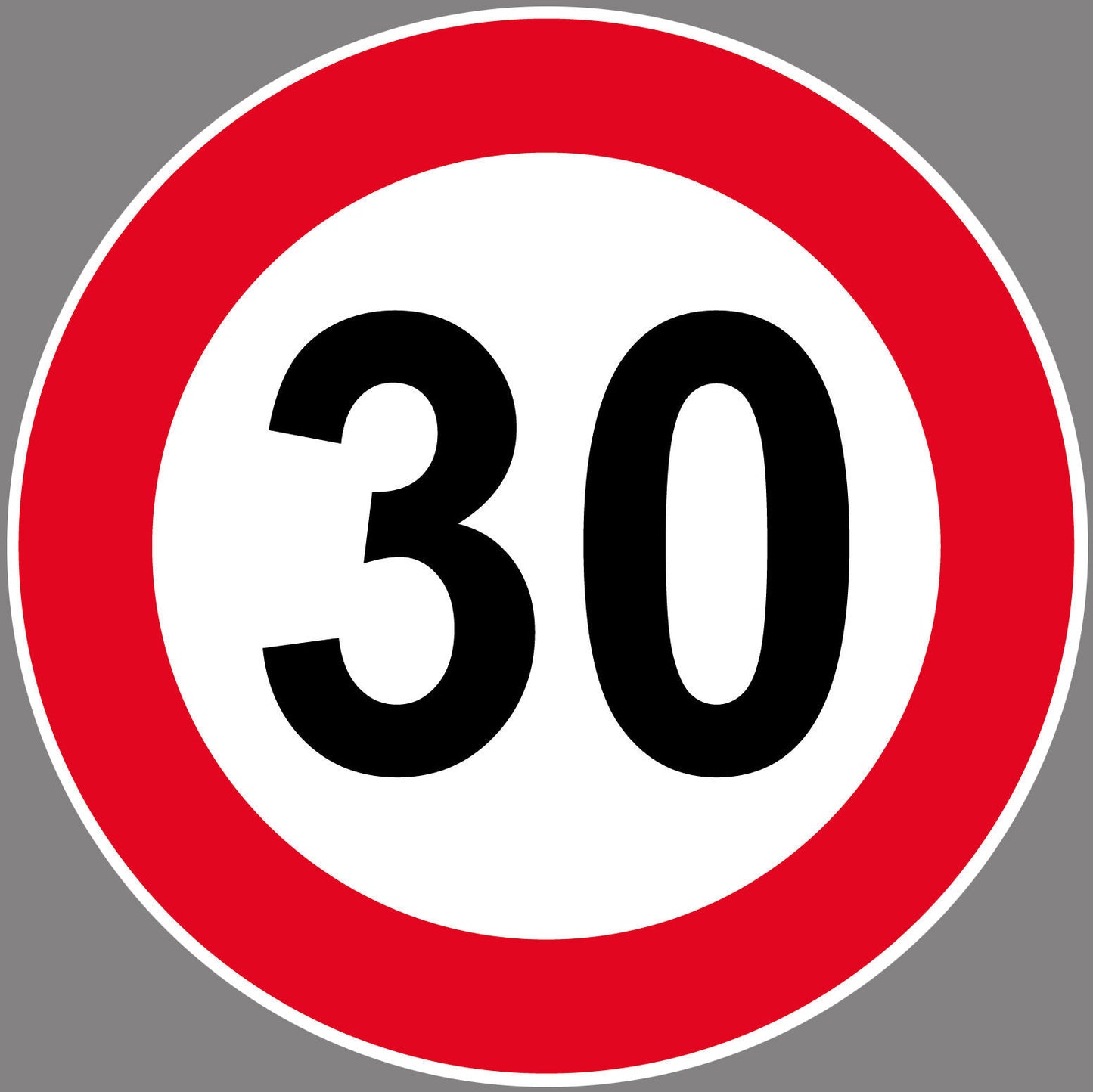Autoaufkleber -30kmH Höchstgeschwindigkeit- Rot-  Warnung - Hinweise - Regeln - Schilder