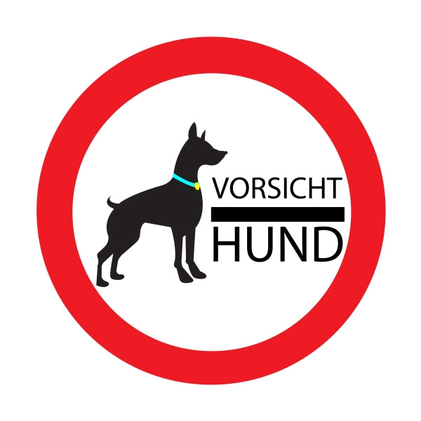 Autoaufkleber - vorsicht Hund - freilaufend - bissig - Wachhund  Warnung - Hinweise - Regeln - Schilder