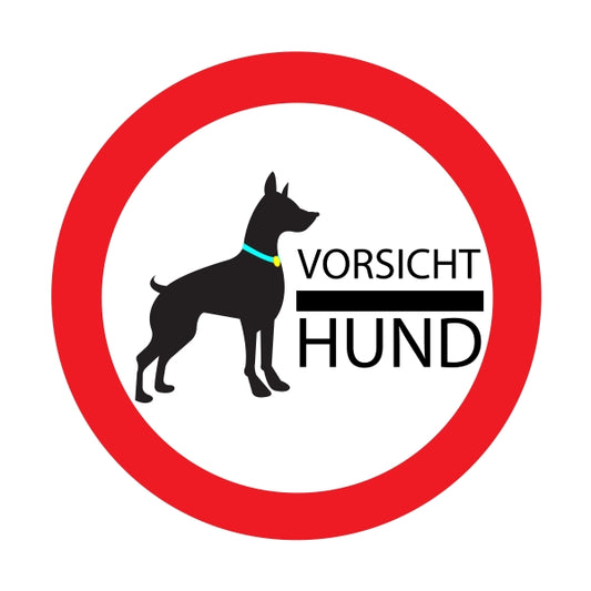 Autoaufkleber - vorsicht Hund - freilaufend - bissig - Wachhund  Warnung - Hinweise - Regeln - Schilder