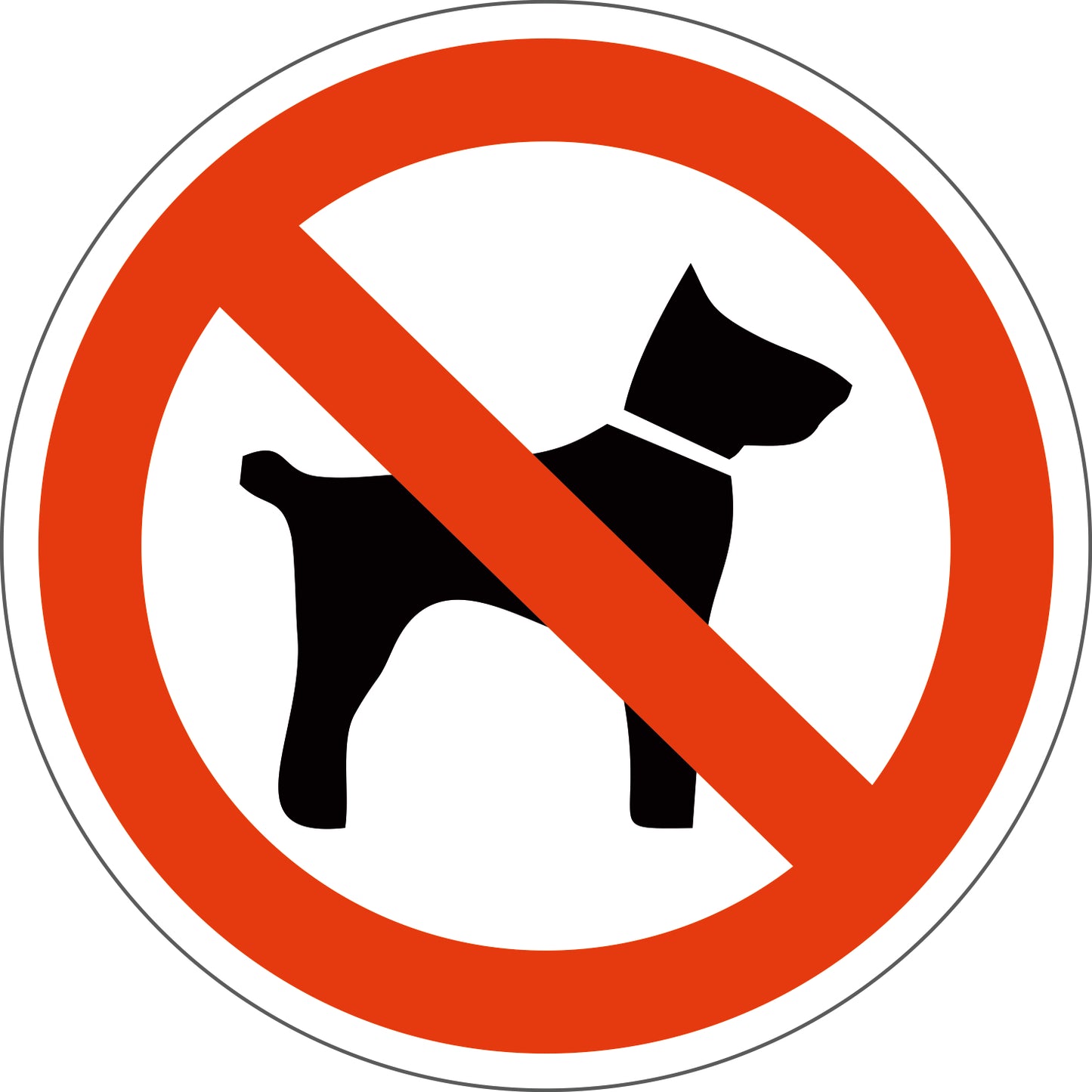 Autoaufkleber Hunde - Warnung - Sicherheitshinweis - Hunde verboten - Terrier - rund