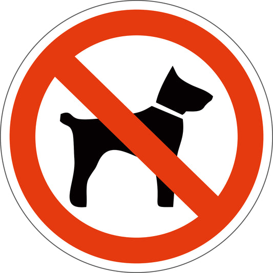 Autoaufkleber Hunde - Warnung - Sicherheitshinweis - Hunde verboten - Terrier - rund