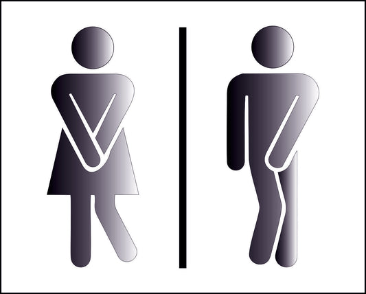 Aufkleber - Damen und Herren WC - dringend