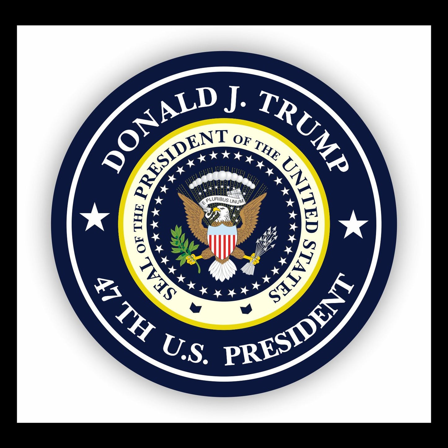 Autoaufkleber - Donald J. Trump - 47th U.S. President  - USA - Präsident - Seal