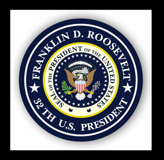 Autoaufkleber - Franklin D. Roosevelt - 32th U.S. President  - USA - Präsident - Seal