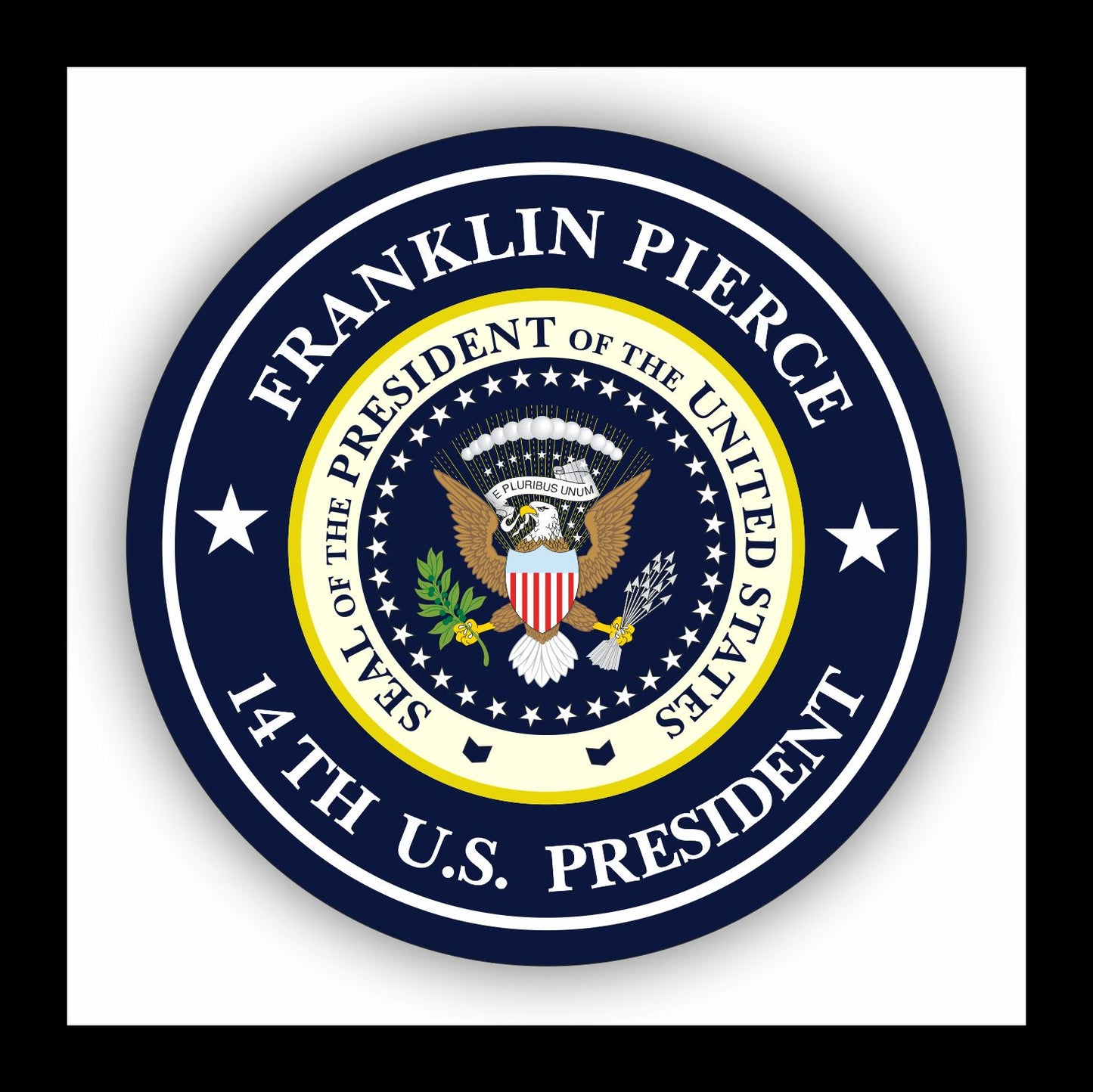 Autoaufkleber - Franklin Pierce - 14th U.S. President  - USA - Präsident - Seal